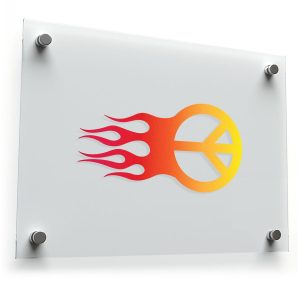 Peace Sign Flame Sticker