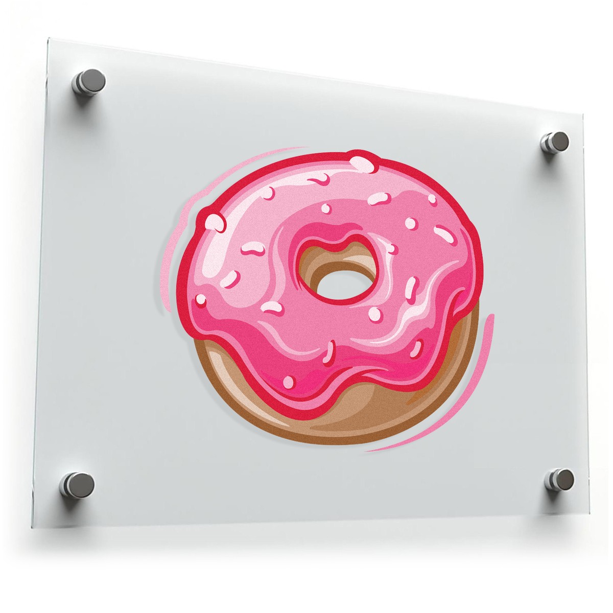 Pink Frosted Donut Sticker 3 Pink Frosted Donut Sticker