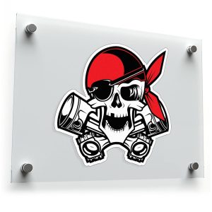 Pirate Skull Engine Decal