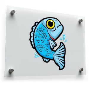 Playful Blue Fish Vinyl Sticker