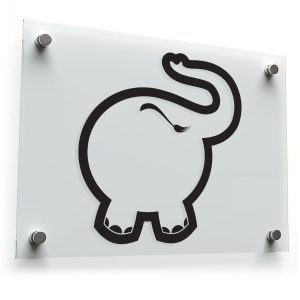 Playful Elephant Silhouette Sticker