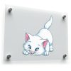 Playful White Cat Sticker 1