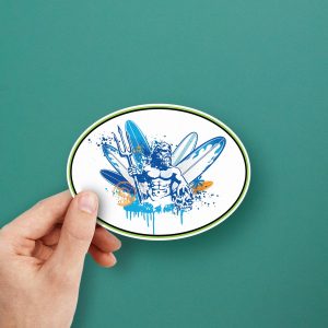 Alternative view of Poseidon Surfing Sticker