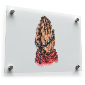 Praying Hands with Rosary Sticker