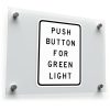 Push Button for Green Light Sticker – Clear Instructional 1