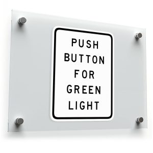 Push Button for Green Light Sticker – Clear Instructional