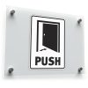 Push Door Sign Sticker – Black and White Safety