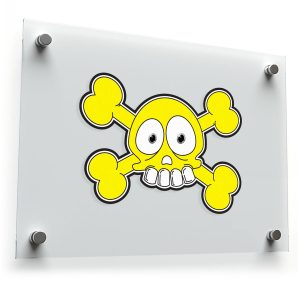 Quirky Yellow Skull and Crossbones Sticker