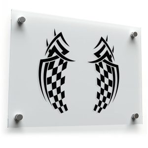 Racing Checkered Flag Tribal Sticker