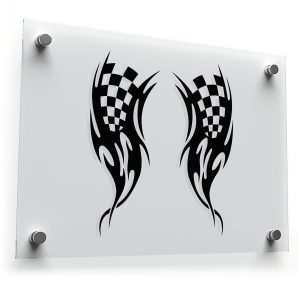 Racing Checkered Flame Decals