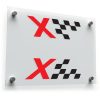 Racing X Checkered Flag Decal