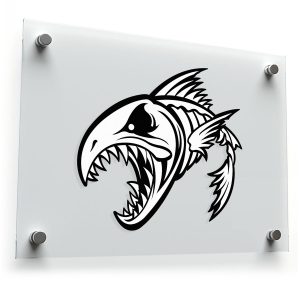 Raging Fish Skeleton Sticker