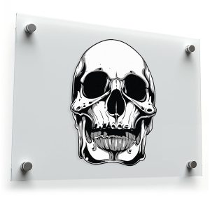 Realistic Skull Design Sticker
