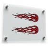 Red Checkered Flame Vinyl Stickers