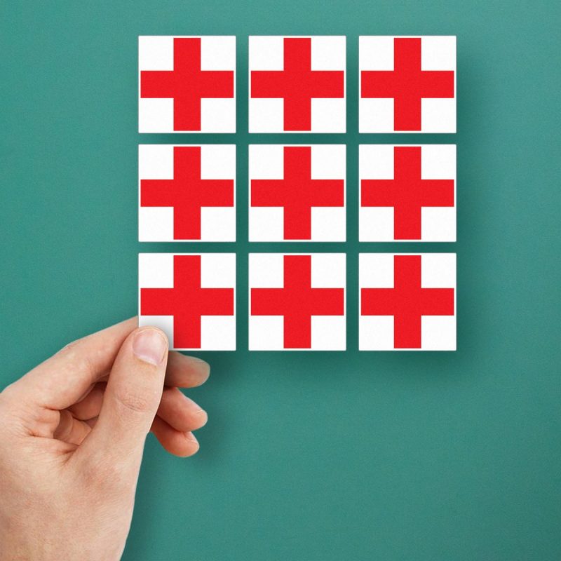 Red Cross Sign Sticker Red Cross Vinyl Sticker Set - Stickers Factory