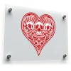 Red Heart Skull Sticker 1