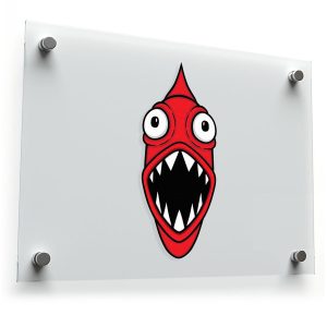 Red Monster Fish Sticker