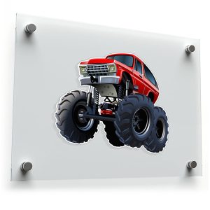 Red Monster Truck Sticker