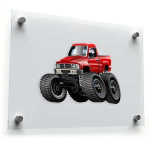 Red Monster Truck Sticker