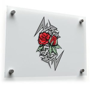 Red Roses with Tribal Design Sticker