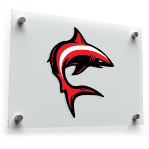 Red Shark Vinyl Sticker