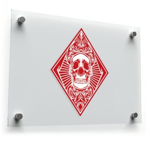 Red Skull Diamond Vinyl Decal