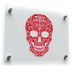 Red Sugar Skull Sticker