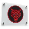 Red Tribal Wolf Head Vinyl Sticker 1