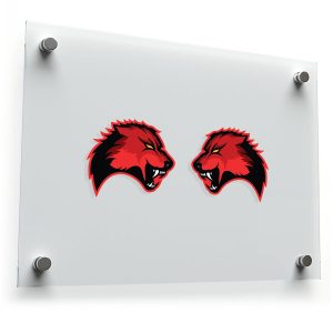 Red Wolf Head Sticker Set