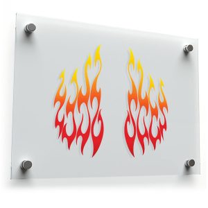 Red and Yellow Flame Vinyl Sticker Set