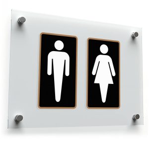 Restroom Sign Vinyl Sticker Set
