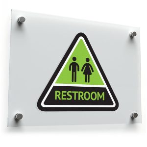 Restroom Triangle Sign Sticker