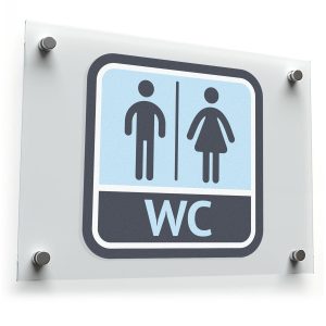 Restroom WC Sign Sticker