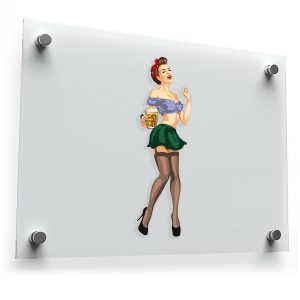 Retro Pin-Up Girl Beer Sticker