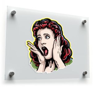 Retro Pop Art Shocked Woman Sticker