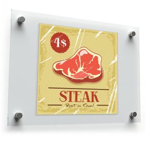 Retro Steak Vinyl Sticker