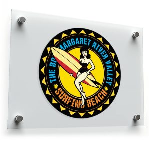 Retro Surfing Beach Sticker
