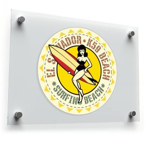 Retro Surfing Girl Sticker