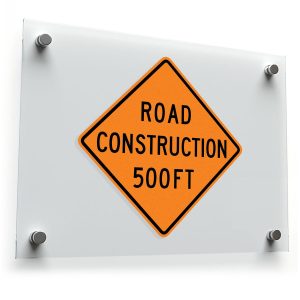 Road Construction 500 FT Sticker – Durable Orange and