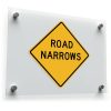 Road Narrows Sticker – Durable Yellow and Black Vinyl 1