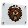 Roaring Bear with Chain Silhouette Sticker