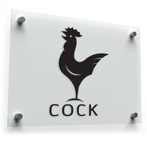 Rooster Silhouette Decal with Text
