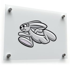 Running Bunny Cartoon Sticker