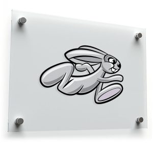 Running Rabbit Cartoon Sticker