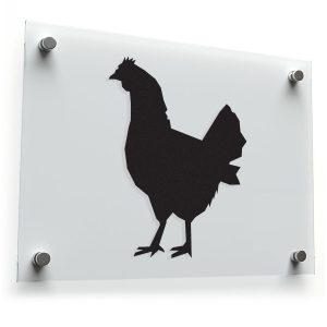 Rustic Black Chicken Silhouette Sticker
