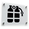 Twin Cylinder Oxygen Tanks Icon with Pressure Gauges Sticker 1