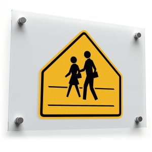 School Zone Crossing Sticker – Durable Yellow and Black