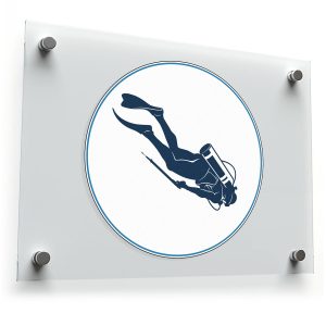 Scuba Diver Circle Sticker
