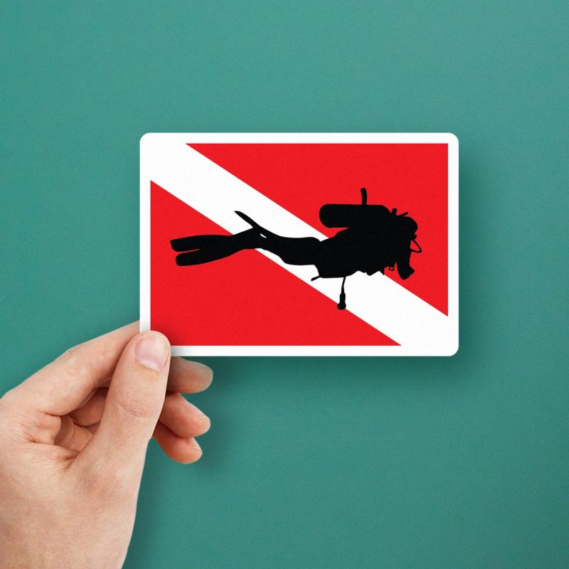 Scuba Diver Flag Sticker - Stickers Factory