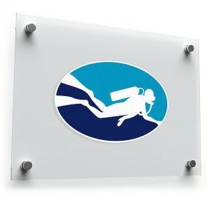 Scuba Diver Oval Sticker